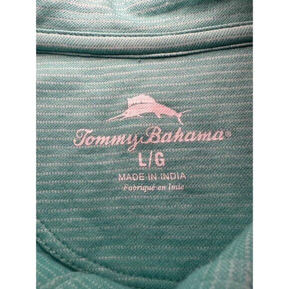 Tommy Bahama Polo Style Shirt Men's Size Large Mint Green Marlin Beach Normcore - Picture 3 of 3